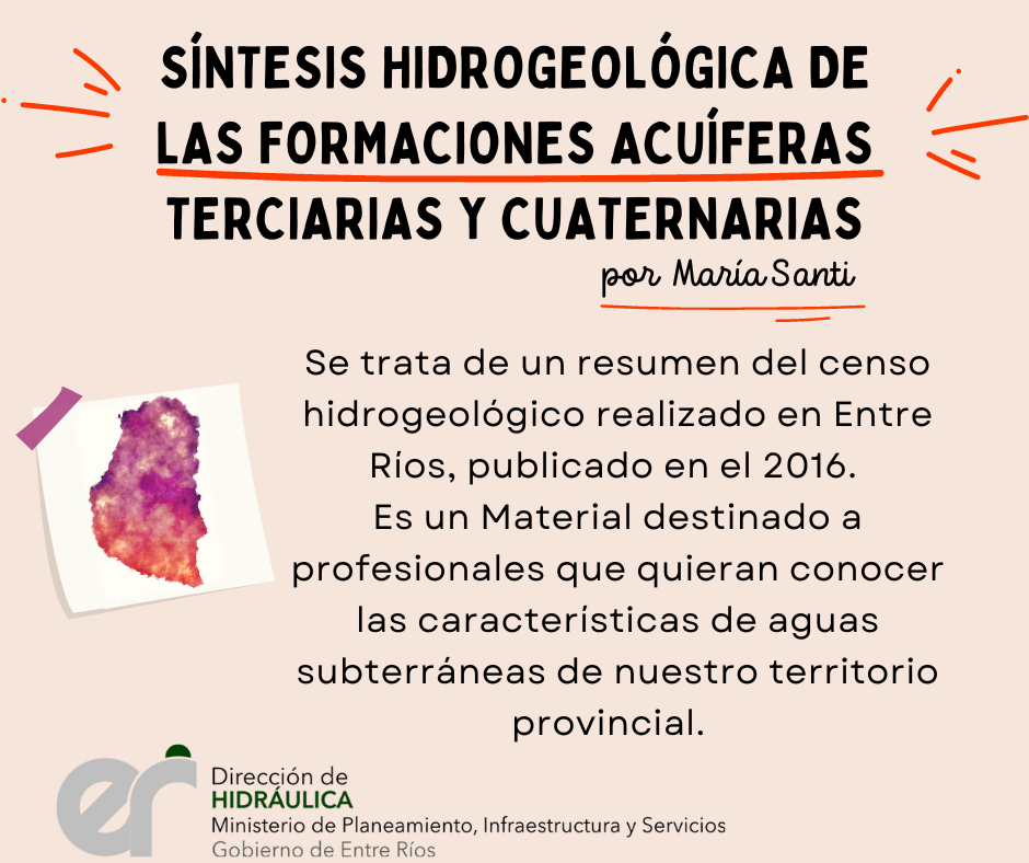 Síntesis hidrogeológica de las Formaciones acuíferas terciarias y cuaternarias. Provincia de Entre Ríos.